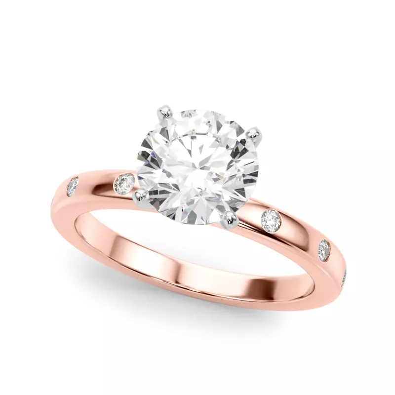 14K Rose Gold Delphine Flush Diamond Engagement Ring