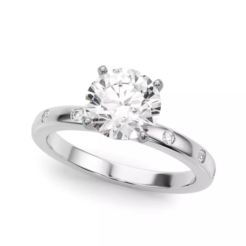 18K White Gold Delphine Flush Diamond Engagement Ring