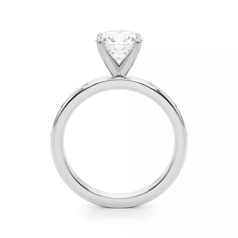 18K White Gold Delphine Flush Diamond Engagement Ring
