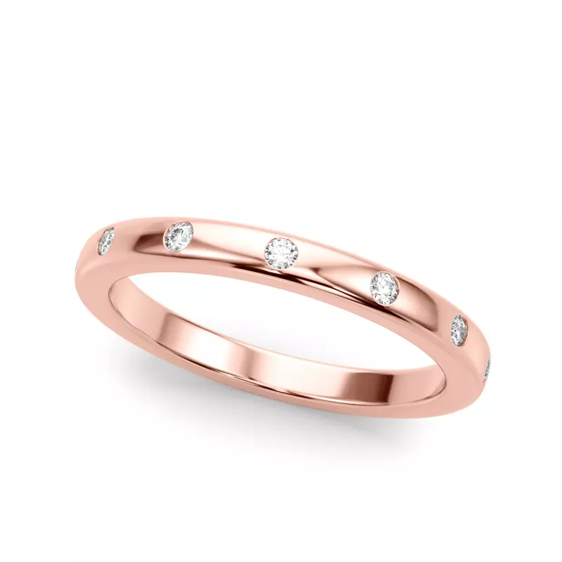 14K Rose Gold Delphine Flush Diamond Band