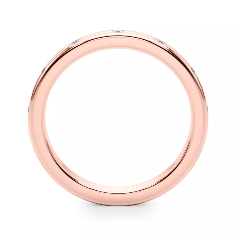 14K Rose Gold Delphine Flush Diamond Band