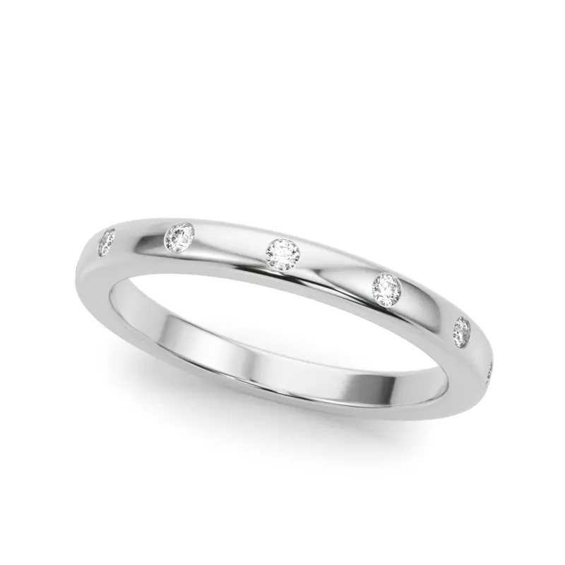 14K White Gold Delphine Flush Diamond Band