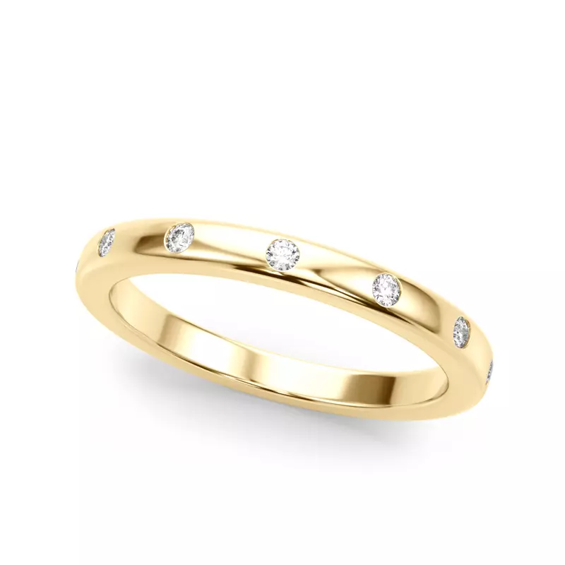 18K Yellow Gold Delphine Flush Diamond Band