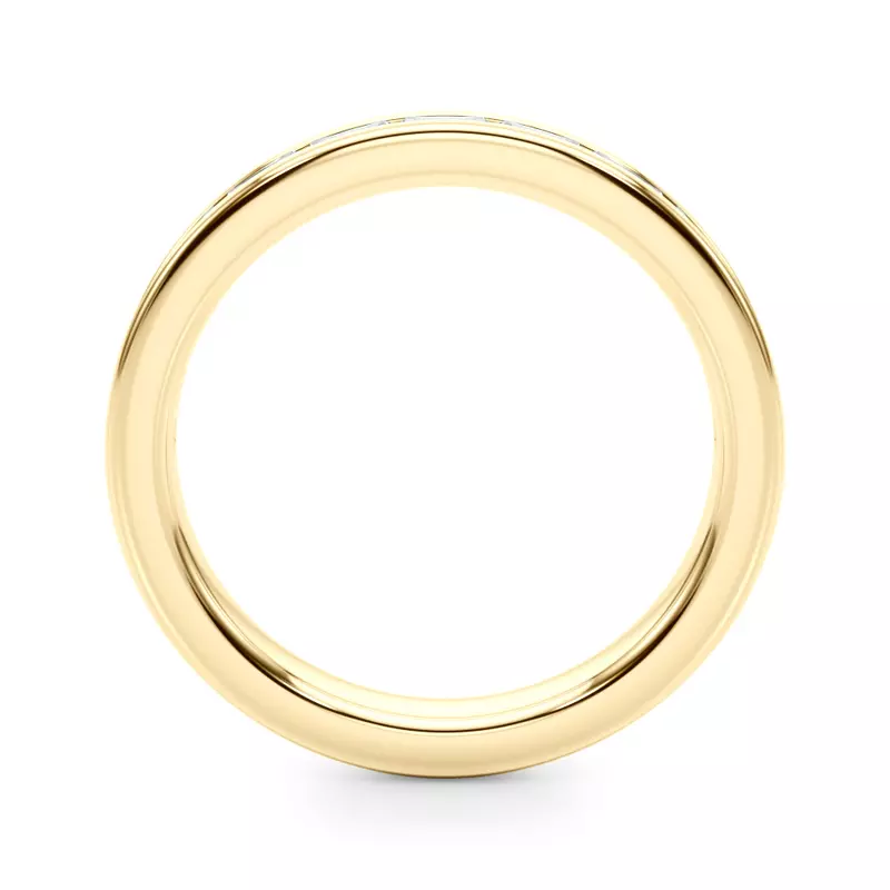 18K Yellow Gold Fleurie Channel Set Baguette Band