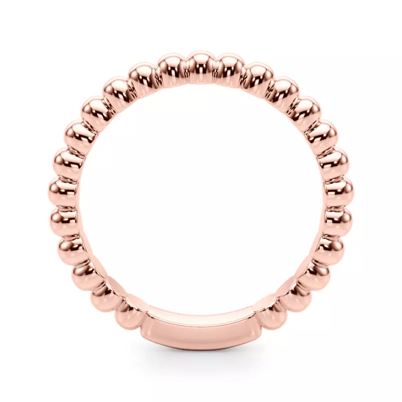 14K Rose Gold Lisette Beaded Wedding Band