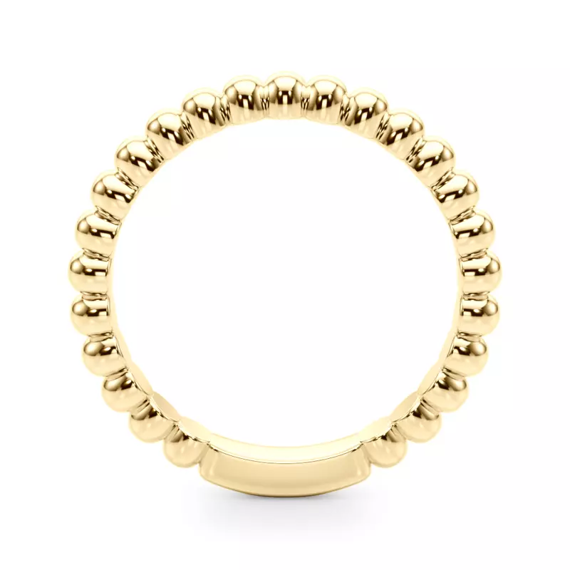 14K Yellow Gold Lisette Beaded Wedding Band