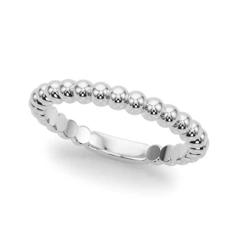 Platinum Lisette Beaded Wedding Band
