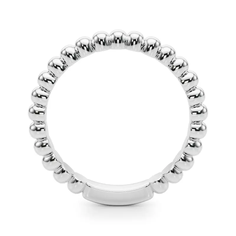 Platinum Lisette Beaded Wedding Band