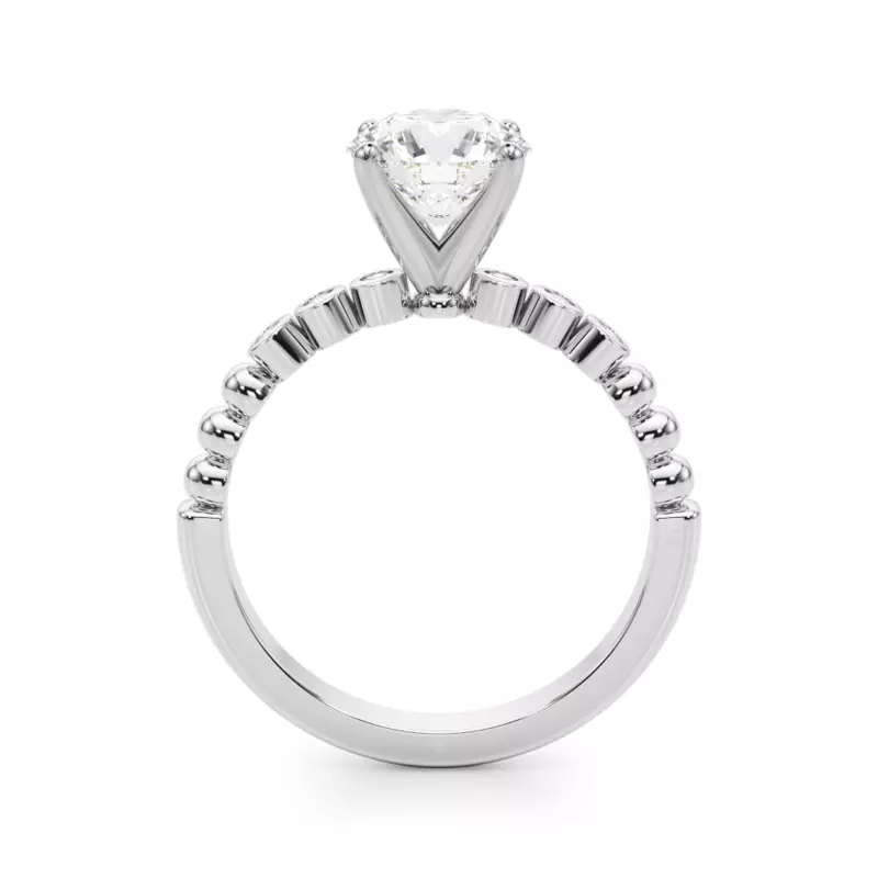 Platinum Kateri Beaded Bezel Diamond Engagement Ring