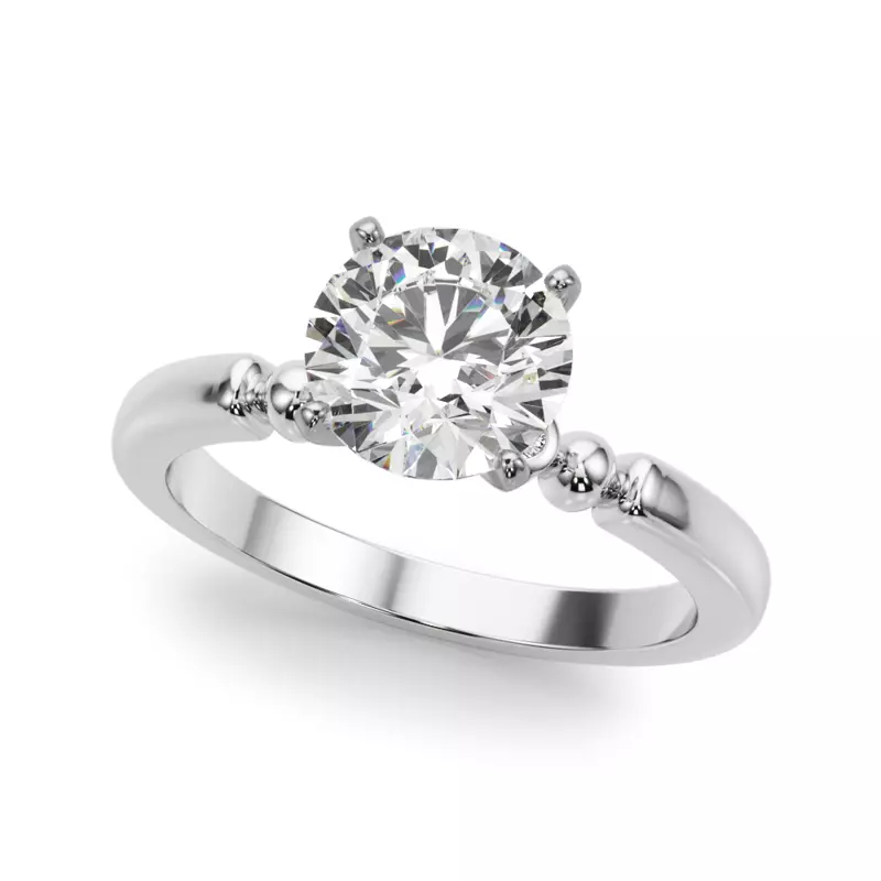 Platinum Isaline Bezel Accent Diamond Engagement Ring
