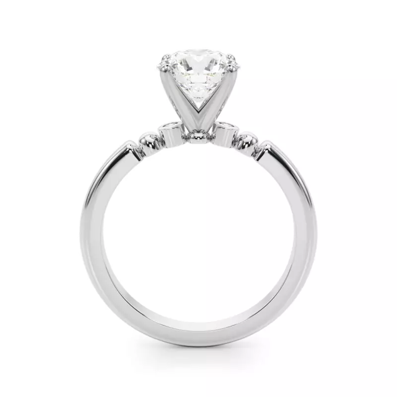 Platinum Isaline Bezel Accent Diamond Engagement Ring