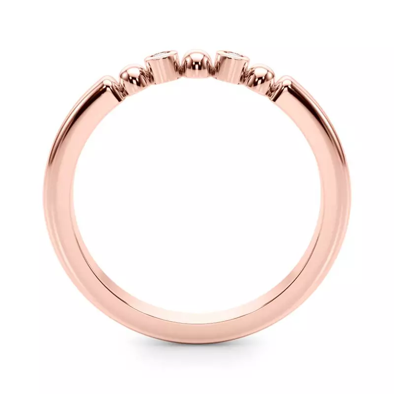 14K Rose Gold Isaline Bezel Diamond Wedding Band