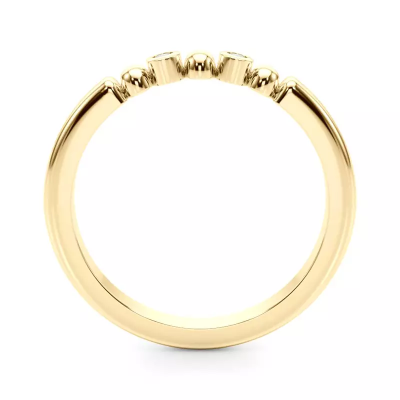 14K Yellow Gold Isaline Bezel Diamond Wedding Band