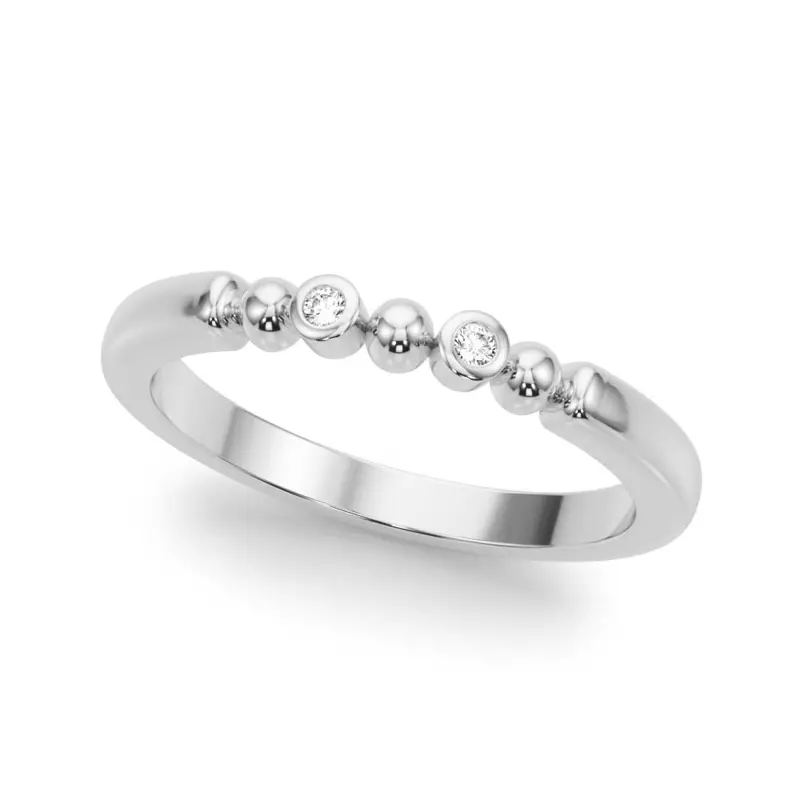 Platinum Isaline Bezel Diamond Wedding Band