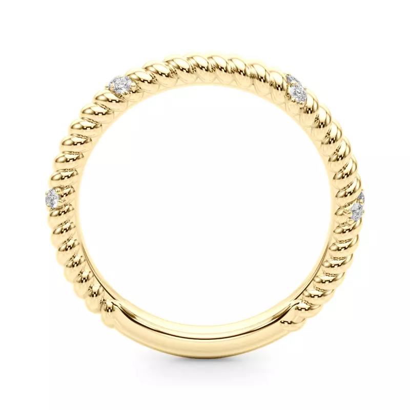 14K Yellow Gold Claudette Rope And Diamond Band