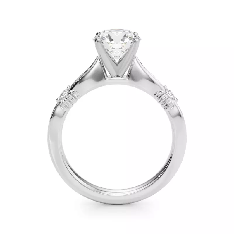 14K White Gold Amorette Vintage Engagement Ring