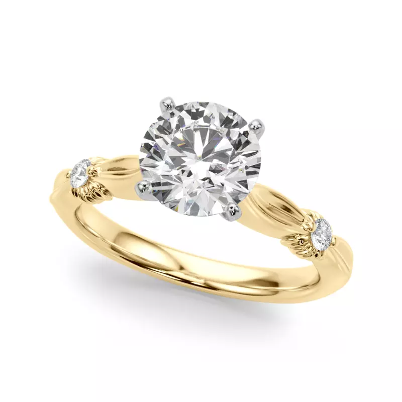 14K Yellow Gold Amorette Vintage Engagement Ring