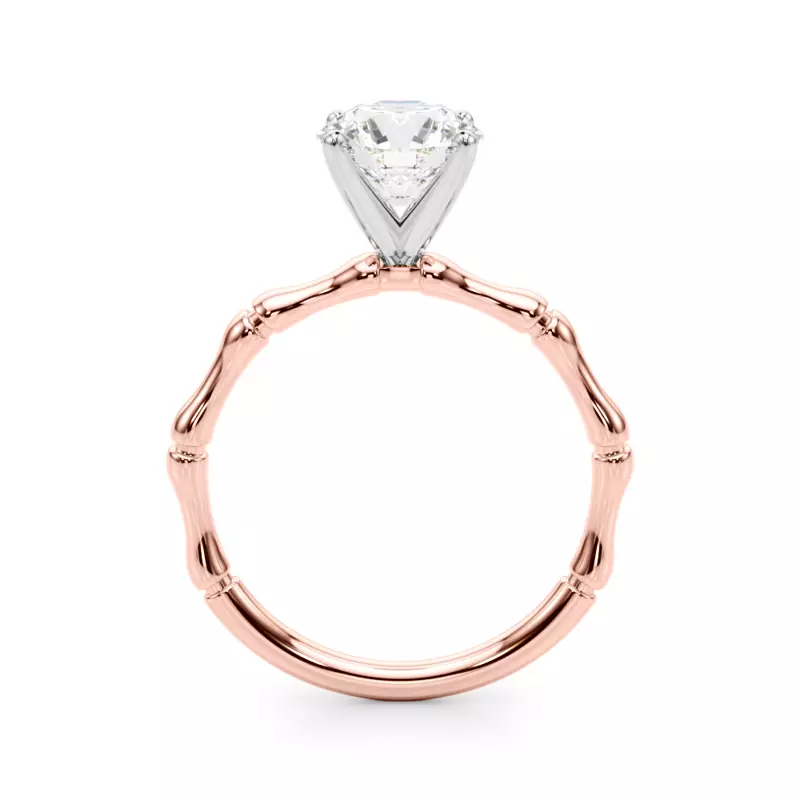 14K Rose Gold Veronique Bamboo Solitaire Engagement Ring