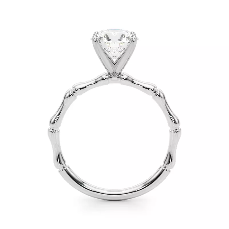 14K White Gold Veronique Bamboo Solitaire Engagement Ring