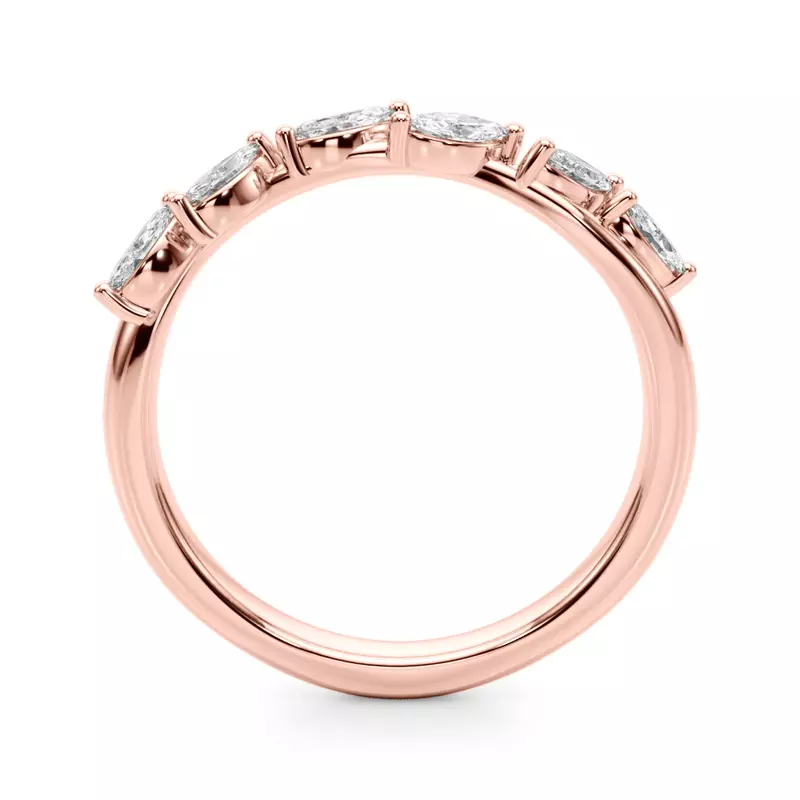 14K Rose Gold Roxane Marquise Diamond Wedding Band