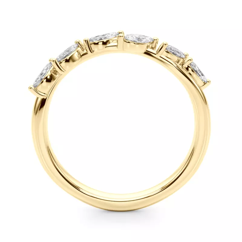 14K Yellow Gold Roxane Marquise Diamond Wedding Band