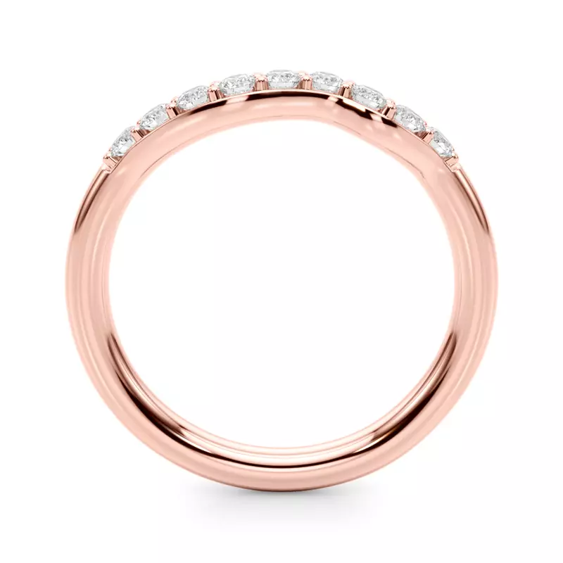 14K Rose Gold Mireille Curved Diamond Band