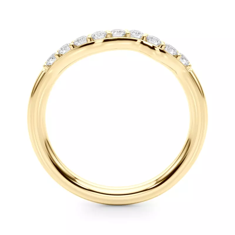 14K Yellow Gold Mireille Curved Diamond Band