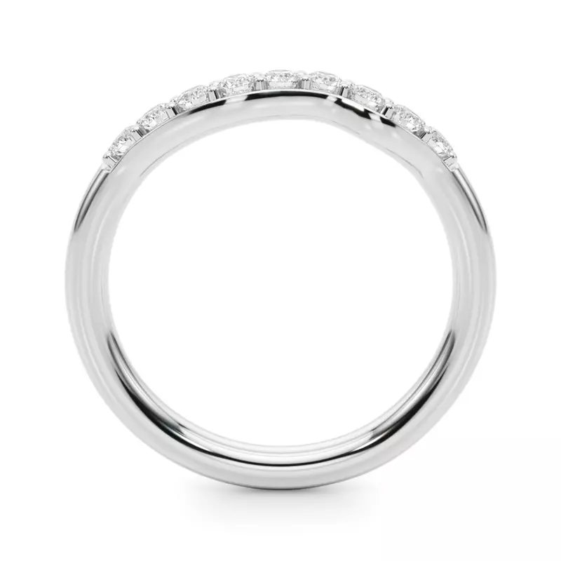 Platinum Mireille Curved Diamond Band