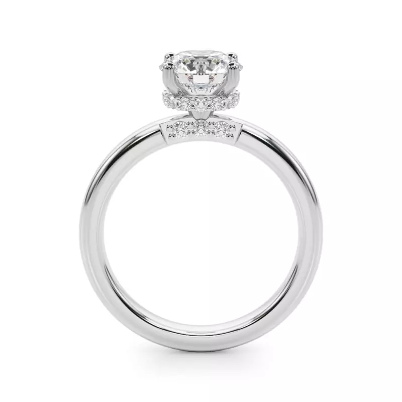 18K White Gold Jolie Hidden Halo Engagement Ring