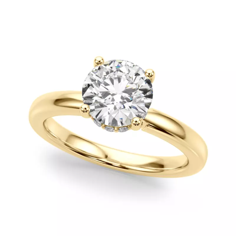 18K Yellow Gold Jolie Hidden Halo Engagement Ring