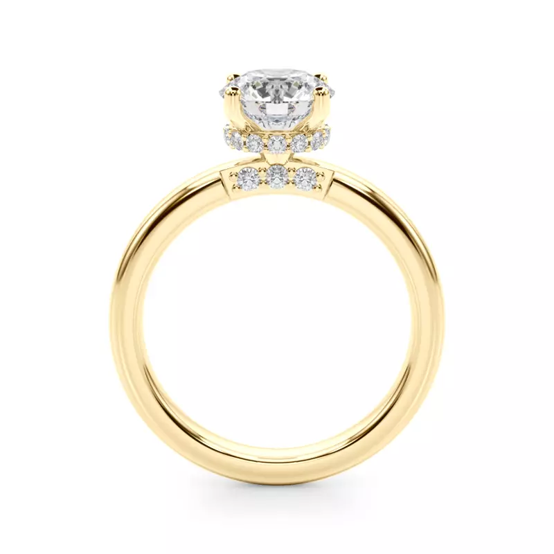 18K Yellow Gold Jolie Hidden Halo Engagement Ring