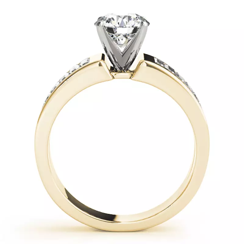 18K Yellow Gold Gina Channel Set Baguette Diamond Engagement Ring