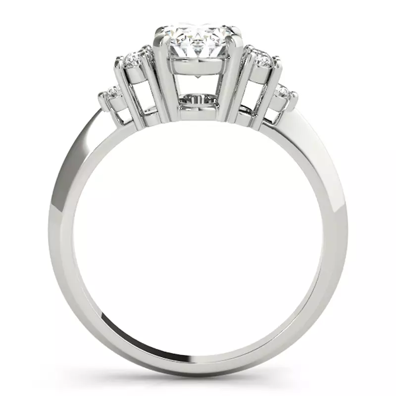 18K White Gold Montana Oval & Diamond Cluster Engagement Ring