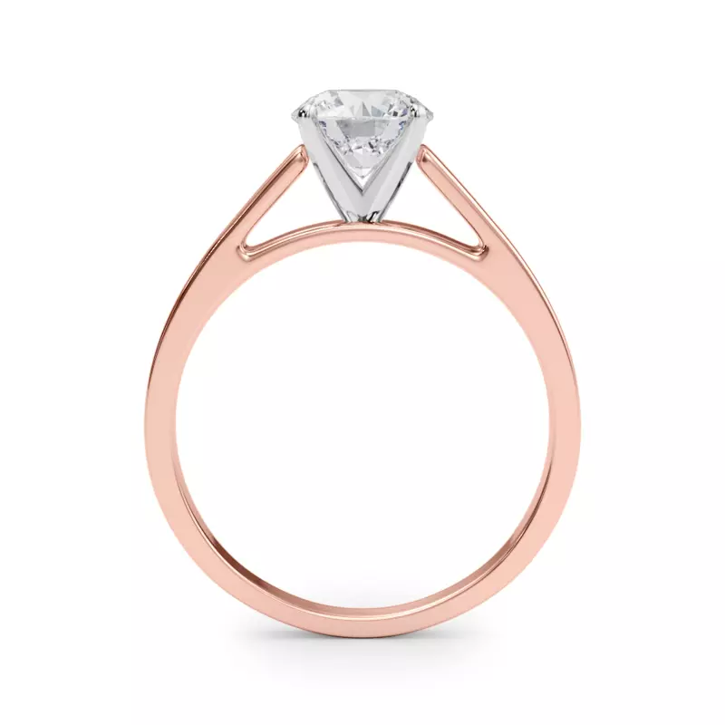 14K Rose Gold Nyssa Solitaire Cathedral Engagement Ring