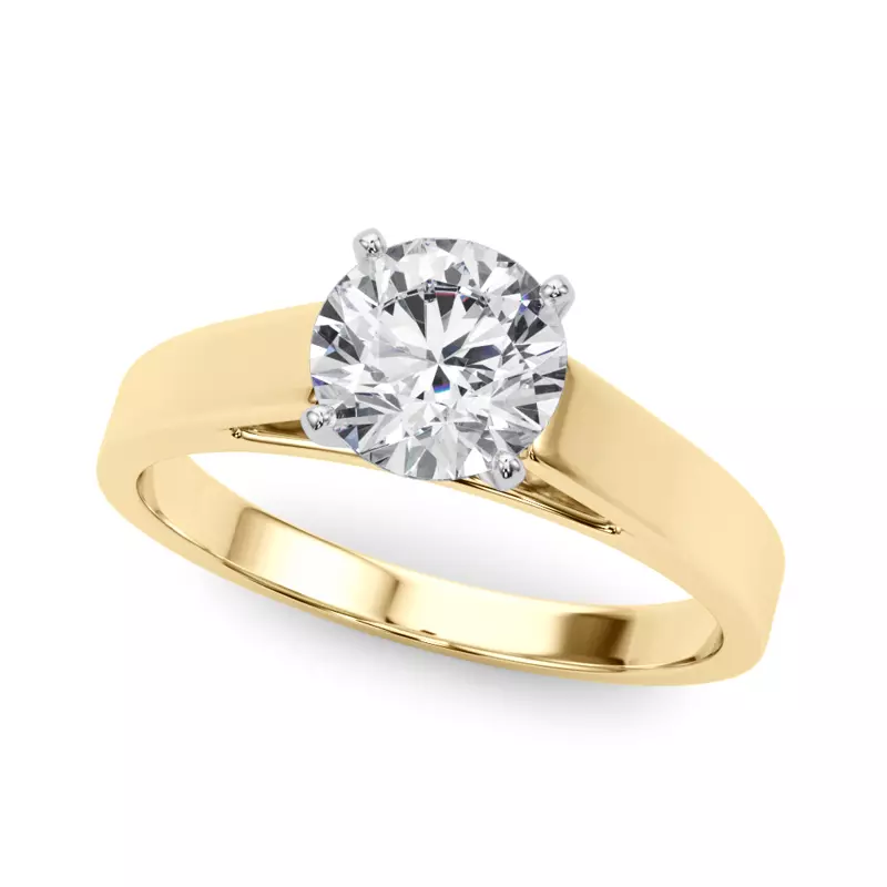 18K Yellow Gold Nyssa Solitaire Cathedral Engagement Ring
