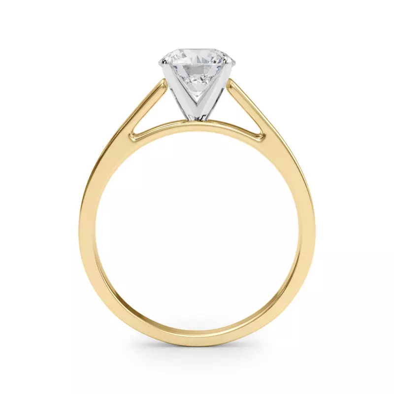 18K Yellow Gold Nyssa Solitaire Cathedral Engagement Ring