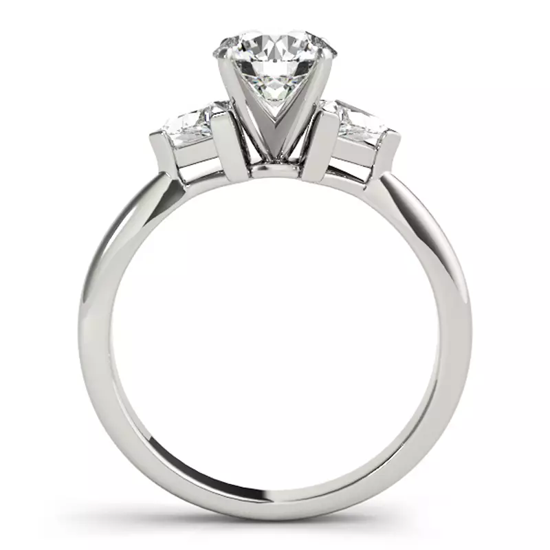 18K White Gold Milana Three Stone Engagement Ring