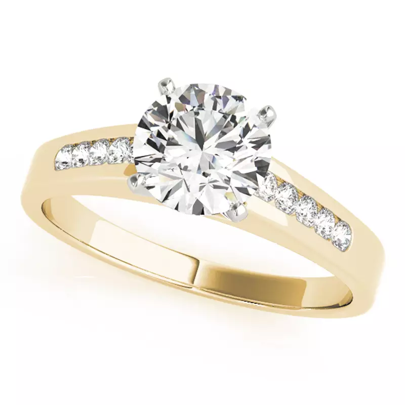14K Yellow Gold Kaylie Channel Diamond Engagement Ring