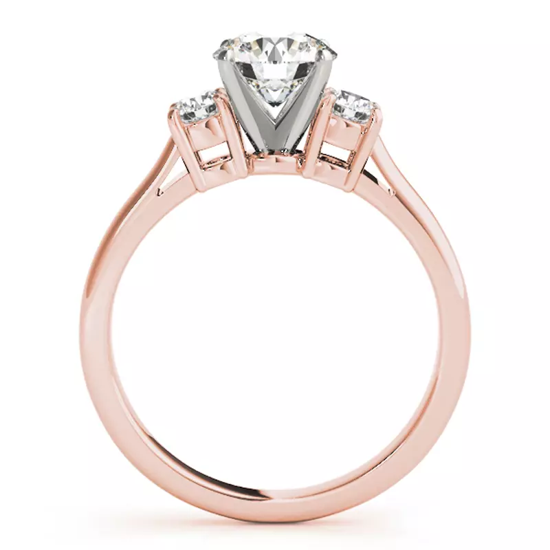 14K Rose Gold Eden Three Stone Engagement Ring