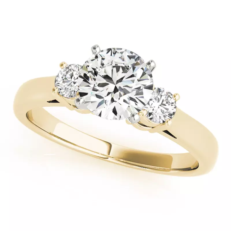 18K Yellow Gold Eden Three Stone Engagement Ring
