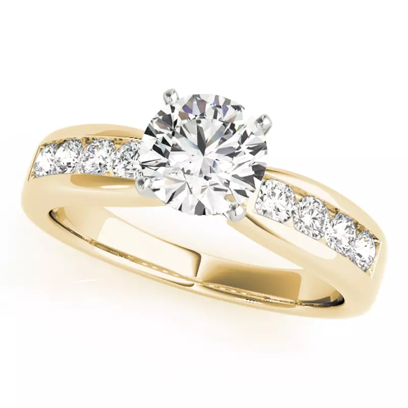 14K Yellow Gold Zaina Channel Diamond Engagement Ring