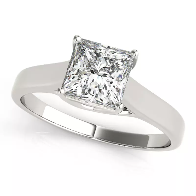 Platinum Regina Princess Cut Solitaire Engagement Ring