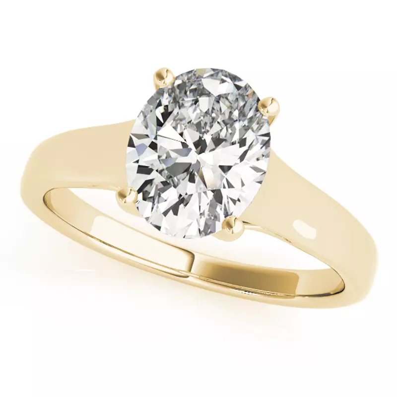 18K Yellow Gold Odessa Oval Solitaire Engagement Ring