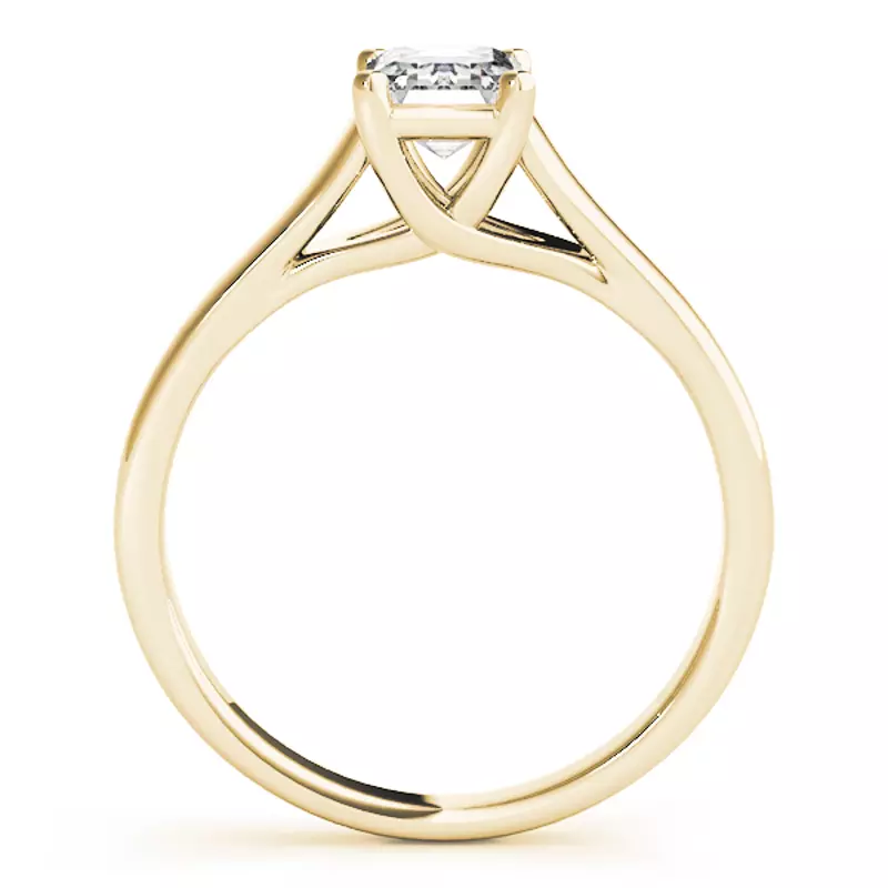 14K Yellow Gold Nevada Emerald Cut Solitaire Engagement Ring