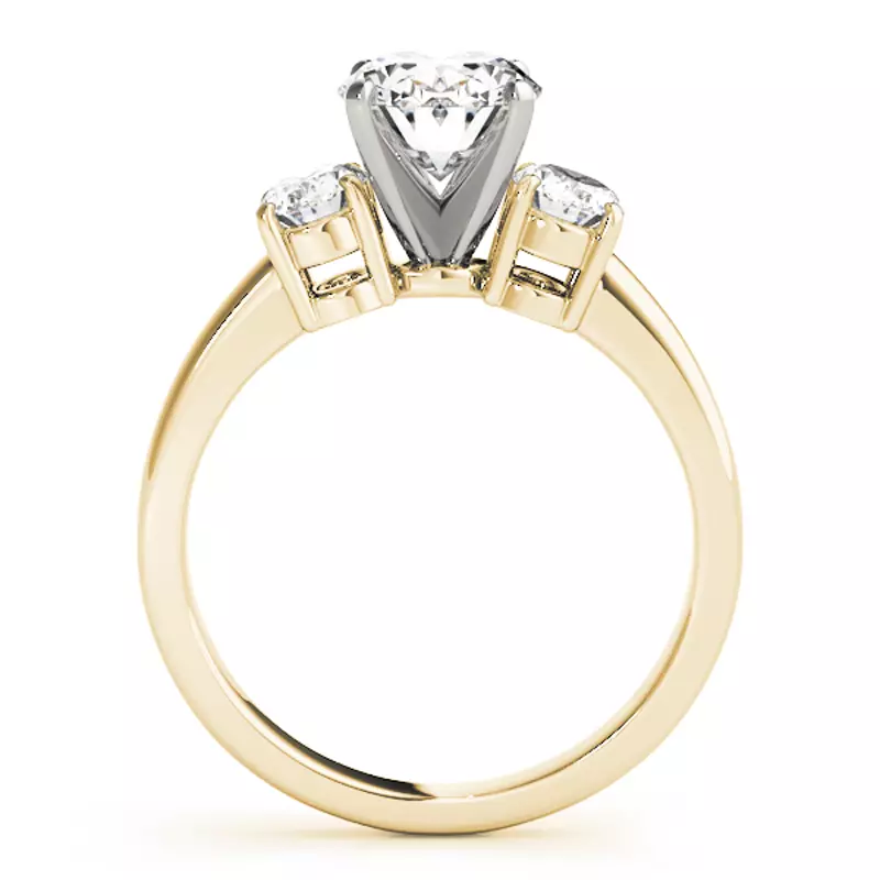 14K Yellow Gold Florentina Three Stone Engagement Ring