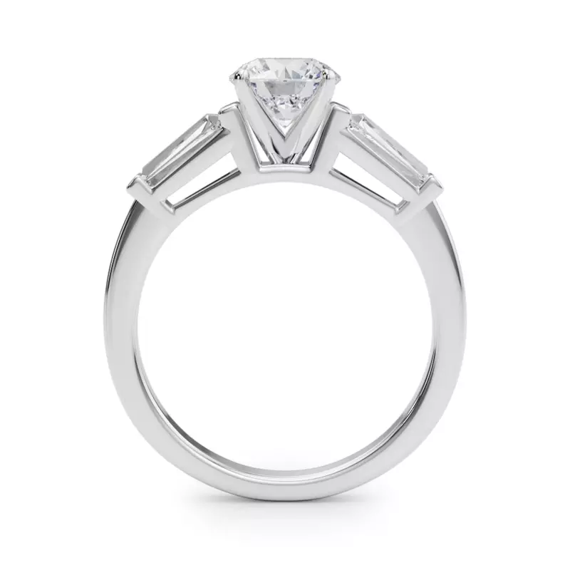18K White Gold Nya Three Stone Engagement Ring
