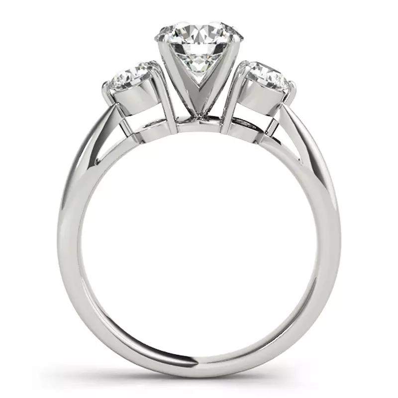 14K White Gold Ansley Three Stone Engagement Ring