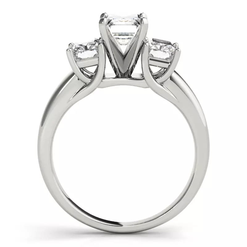 18K White Gold Oceana Three Stone Engagement Ring