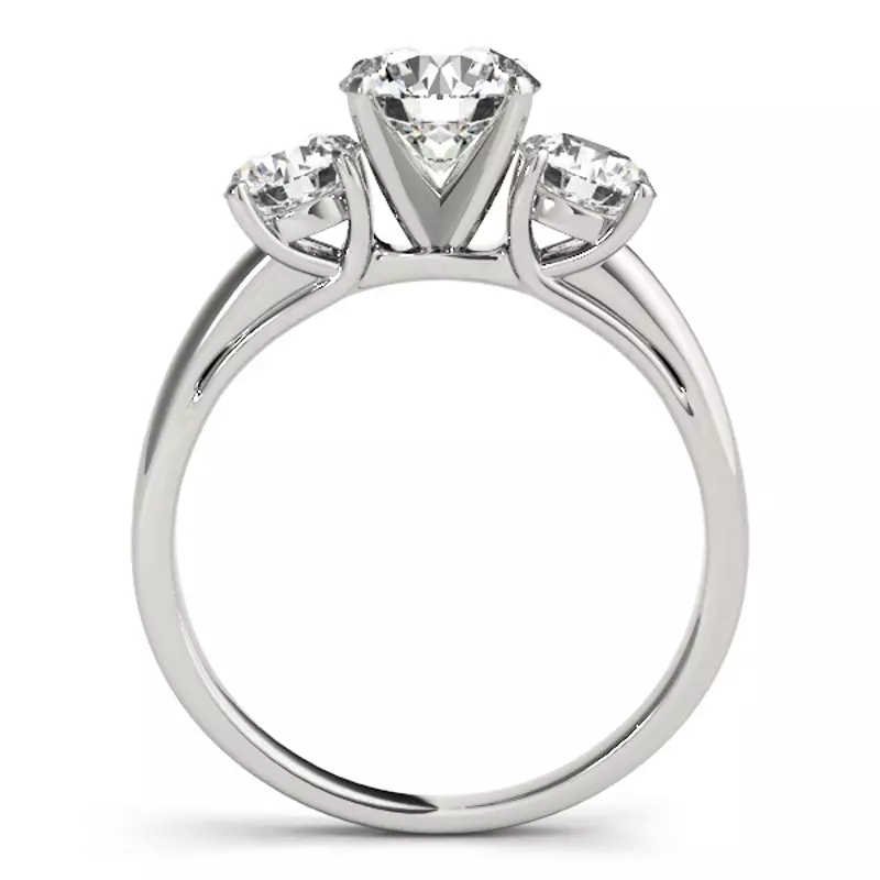 14K White Gold Landry Three Stone Engagement Ring