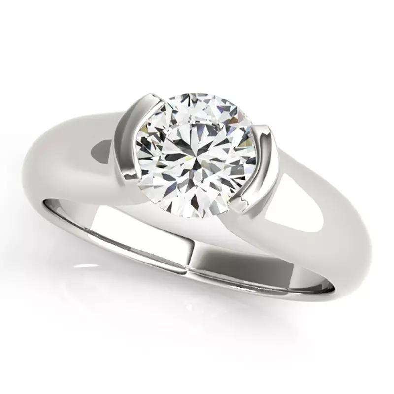 Platinum Carolina Half Bezel Solitaire Engagement Ring